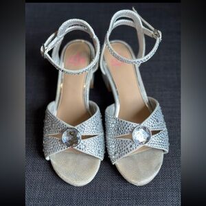 gianni bini silver sparkle sandal size 1